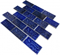 Mosaico piastrella ceramica mosaico composito blu lucido bagno cucina parete MOS26-KAS6_f