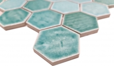 Piastrella di mosaico in ceramica esagonale verde lucido specchio doccia MOS11K-SAN5_f