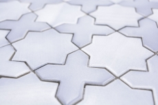 Campione a mano di piastrelle di mosaico in ceramica combi mix grigio opaco piastrelle backsplash cucina MOS13-SXS05_m