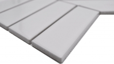 Piastrella mosaico ceramica spina di pesce mix bianco lucido opaco backsplash bagno MOS24-CHEV11_f