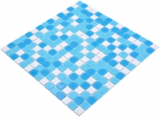 Mosaico di vetro tessere di mosaico bianco blu piscina mosaico piscina MOS210-323P