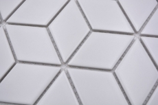 Mosaico a cubetti in ceramica vintage retro 3D uni bianco opaco backsplash cucina - MOS13-POV4