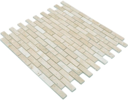 Piastrella di mosaico Mosaico autoadesivo composito in pietra naturale travertino beige MOS200-4M92