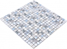 Piastrella di vetro a mosaico retro effetto legno grigio azzurro pastello backsplash MOS78-W39