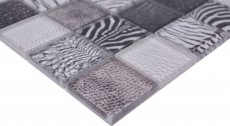 Mosaico di vetro piastrelle zebra nero parete bagno cucina MOS78-W28
