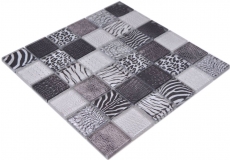 Mosaico di vetro piastrelle zebra nero parete bagno cucina MOS78-W28