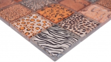 Mosaico di piastrelle di vetro mosaico safari beige marrone piastrelle specchio muro MOS78-W58