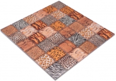 Mosaico di piastrelle di vetro mosaico safari beige marrone piastrelle specchio muro MOS78-W58