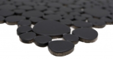 Piastrella di mosaico ceramica ciottoli uni nero opaco backsplash cucina bagno MOS12-0311_f