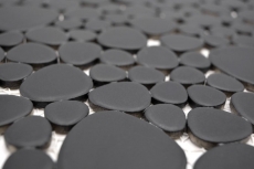 Piastrella di mosaico ceramica ciottoli uni nero opaco backsplash cucina bagno MOS12-0311_f