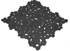 Piastrella di mosaico ceramica ciottoli uni nero opaco backsplash cucina bagno MOS12-0311_f