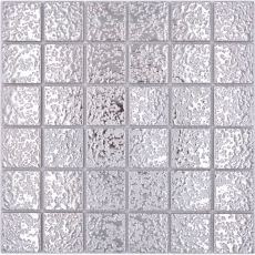 Mosaico di piastrelle di ceramica a mosaico liscio argento martellato backsplash di piastrelle cucina MOS16-0207_f
