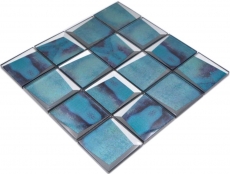 Piastrella di vetro mosaico combi 3D look blu parete cucina backsplash MOS88-XB10_f