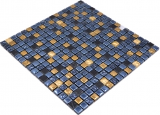 Piastrella di mosaico vetro pietra naturale mosaico pietra EP mix nero oro bagno cucina MOS92-650_f