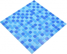 Campione a mano di mosaico tessere di vetro mosaico Classic Mix vetro mix blu turchese carta-legante mosaico piscina mosaico piscina MOS210-PA327_m