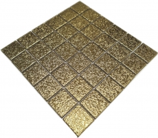 Mosaico dipinto a mano in ceramica Medio uni oro martellato bagno cucina MOS16-0707_m
