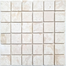 Piastrella di mosaico dipinta a mano mosaico di marmo THUMBNAIL bianco cucina bagno doccia pavimento MOS40-T48W_m