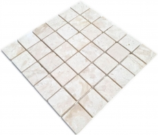 Piastrella di mosaico dipinta a mano mosaico di marmo THUMBNAIL bianco cucina bagno doccia pavimento MOS40-T48W_m