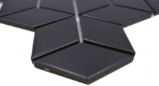 Mosaico a mano combinazione di piastrelle di ceramica mosaico 3D cubo tinta unita nero opaco bagno cucina parete MOS13-POV5_m