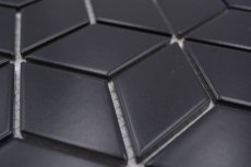 Mosaico a mano combinazione di piastrelle di ceramica mosaico 3D cubo tinta unita nero opaco bagno cucina parete MOS13-POV5_m