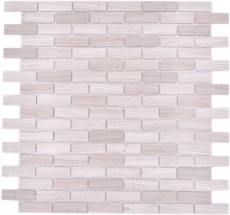 Piastrella di mosaico campione a mano Mosaico autoadesivo composito pietra naturale bianco legno grigio cucina MOS200-4M72_m