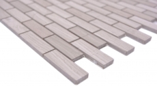 Piastrella di mosaico campione a mano Mosaico autoadesivo composito pietra naturale bianco legno grigio cucina MOS200-4M72_m