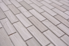 Piastrella di mosaico campione a mano Mosaico autoadesivo composito pietra naturale bianco legno grigio cucina MOS200-4M72_m