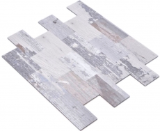 Mosaico dipinto a mano Mosaico autoadesivo Alluminio effetto legno shabby chic grigio Subway MOS200-4S49_m