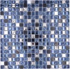 Campione a mano piastrelle mosaico vetro pietra naturale mosaico pietra EP mix nero argento cucina splashback MOS92-660_m
