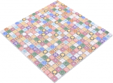 Piastrella di vetro a mosaico retro marocchino aspetto ornamentale piastrelle colorate backsplash bagno MOS78-RB83