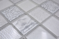 Piastrella di mosaico a mano mosaico di vetro combi foresta bianco alzatina cucina piastrellata MOS78-W18_m