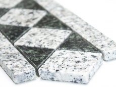 Bordo a mosaico Borde Padang pietra naturale grigio nero 8x20 cm Articolo 860/BT