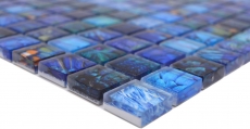 Mosaico di vetro piastrelle blu lucido Bird parete cucina bagno doccia MOS68-WL74