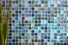 Mosaico di vetro piastrelle blu lucido Bird parete cucina bagno doccia MOS68-WL74