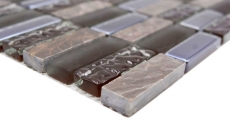 Pietra naturale vetro mosaico marrone lucido parete cucina bagno doccia - MOS87-SM138