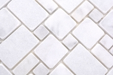 Piastrelle di pietra naturale mosaico marmo bianco opaco parete pavimento cucina bagno doccia MOS40-FP42