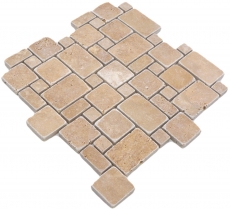 Piastrelle mosaico pietra naturale terrazza travertino noce opaco parete pavimento cucina bagno doccia MOS40-FP44
