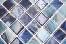Mosaico piscina Mosaico piscina Mosaico vetro blu reale iridescente lucido Muro Pavimento Cucina Bagno Doccia MOS220-P56384_f