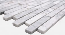 Piastrelle di mosaico in pietra naturale marmo bianco carrara look opaco parete pavimento cucina bagno doccia MOS40-Brick2000_f
