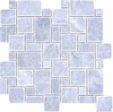 Piastrelle di pietra naturale mosaico marmo grigio chiaro opaco parete pavimento cucina bagno doccia MOS40-FP40_f