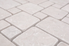 Piastrelle mosaico pietra naturale marmo avorio opaco parete pavimento cucina bagno doccia MOS40-FP41_f