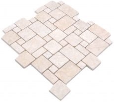 Piastrelle mosaico pietra naturale marmo avorio opaco parete pavimento cucina bagno doccia MOS40-FP41_f