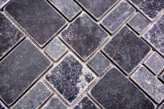 Piastrelle in pietra naturale mosaico marmo nero opaco parete pavimento cucina bagno doccia MOS40-FP43_f