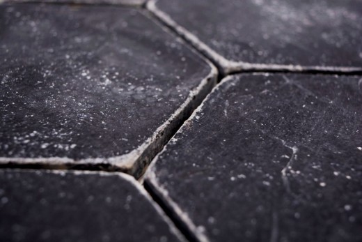 Piastrelle di pietra naturale mosaico marmo nero opaco parete pavimento cucina bagno doccia MOS42-HX143_f