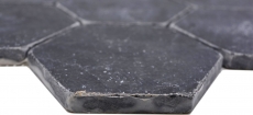 Piastrelle di pietra naturale mosaico marmo nero opaco parete pavimento cucina bagno doccia MOS42-HX143_f