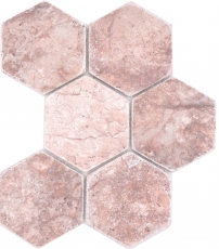 Piastrelle di mosaico in pietra naturale travertino rosso opaco muro pavimento cucina bagno doccia MOS42-HX145_f