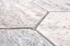 Piastrelle di mosaico in pietra naturale travertino bianco grigio opaco parete pavimento cucina bagno doccia MOS42-HX147_f