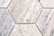 Piastrelle di mosaico in pietra naturale travertino bianco grigio opaco parete pavimento cucina bagno doccia MOS42-HX147_f