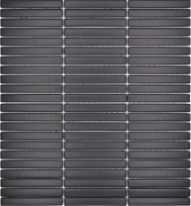 Mosaico ceramico bacchette nero opaco parete cucina bagno doccia MOS24-CG01_f