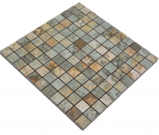 Mosaico ceramico dipinto a mano in gres porcellanato beige marrone grigio verde opaco parete pavimento cucina bagno doccia MOS18-25CB_m